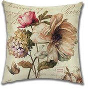 Primrose Linen Botanical Cushion Cover - 40 x 40cm Cover Only / Aveline Somerset