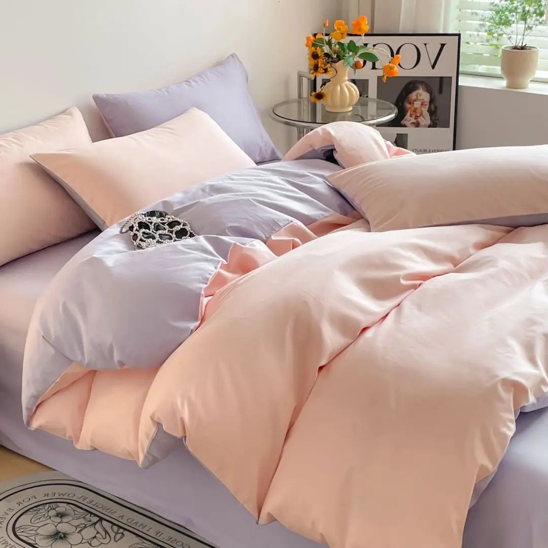 Radley 400TC Egyptian Cotton Knit Duvet Cover Set - UK Double / Violet/紫罗兰