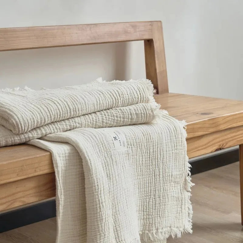 Regatta Cotton Tassel Throw - 130 x 170cm / White