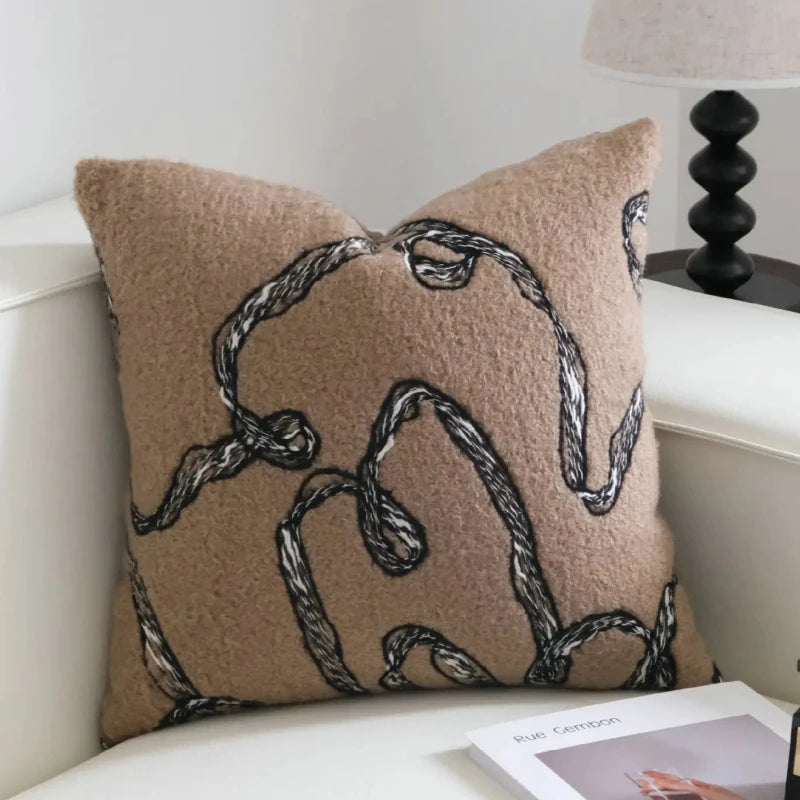 Rochelle Chenille Embroidered Cushion Cover - 30 x 50cm Cover Only / Verona Pavilion
