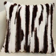 Sable Faux Fur Stripe Cushion Cover - 45 x 45cm / Ashby Westbourne