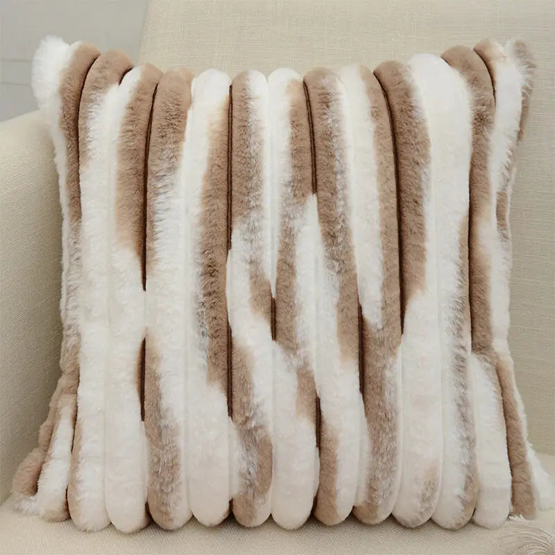 Sable Faux Fur Stripe Cushion Cover - 45 x 45cm / Bellora Westbourne