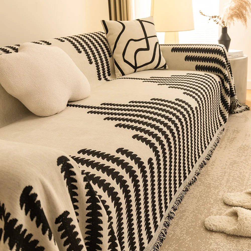 Sailor Chenille Jacquard Throw - 180 x 180cm / Laurel Ciel