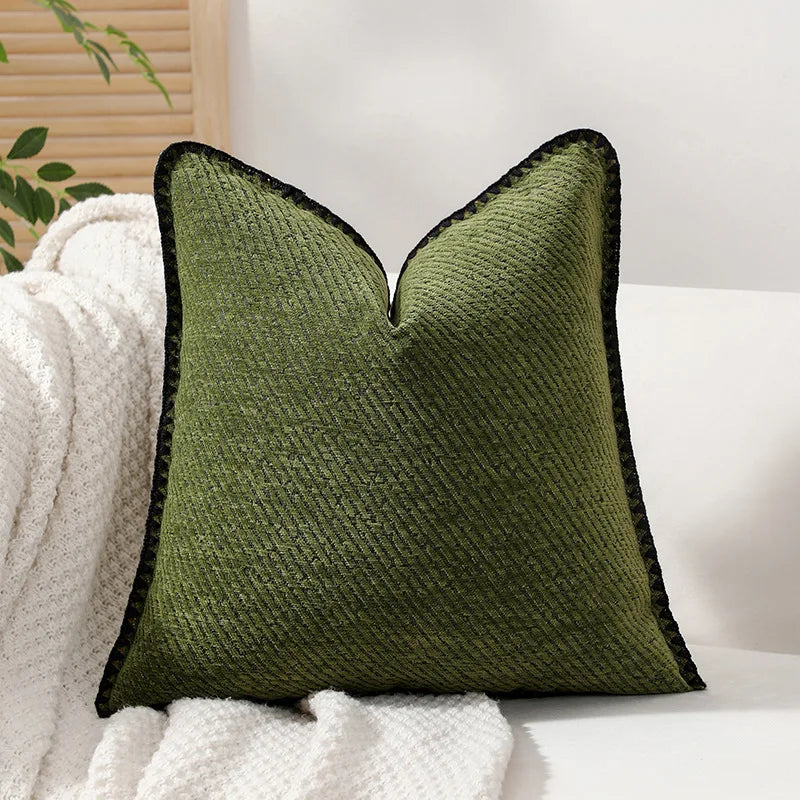 Savile Chenille Embroidered Cushion Cover - 30 x 50cm Cover Only / Roselle Ciel