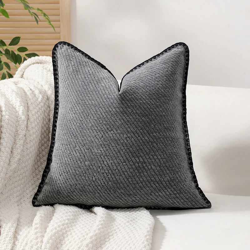 Savile Cotton-Linen Embroidered Cushion Cover - 30 x 50cm Cover Only / Laurel Eden