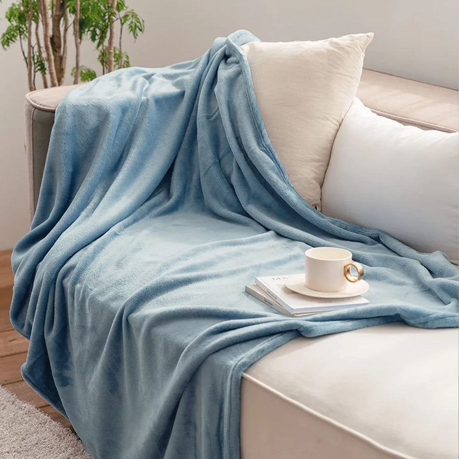 Snugwell Plush Fleece Throw - 100 x 150cm / Sky Blue