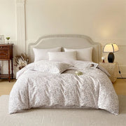 Twill 500TC Cotton Duvet Cover Set - UK Double / Magnolia