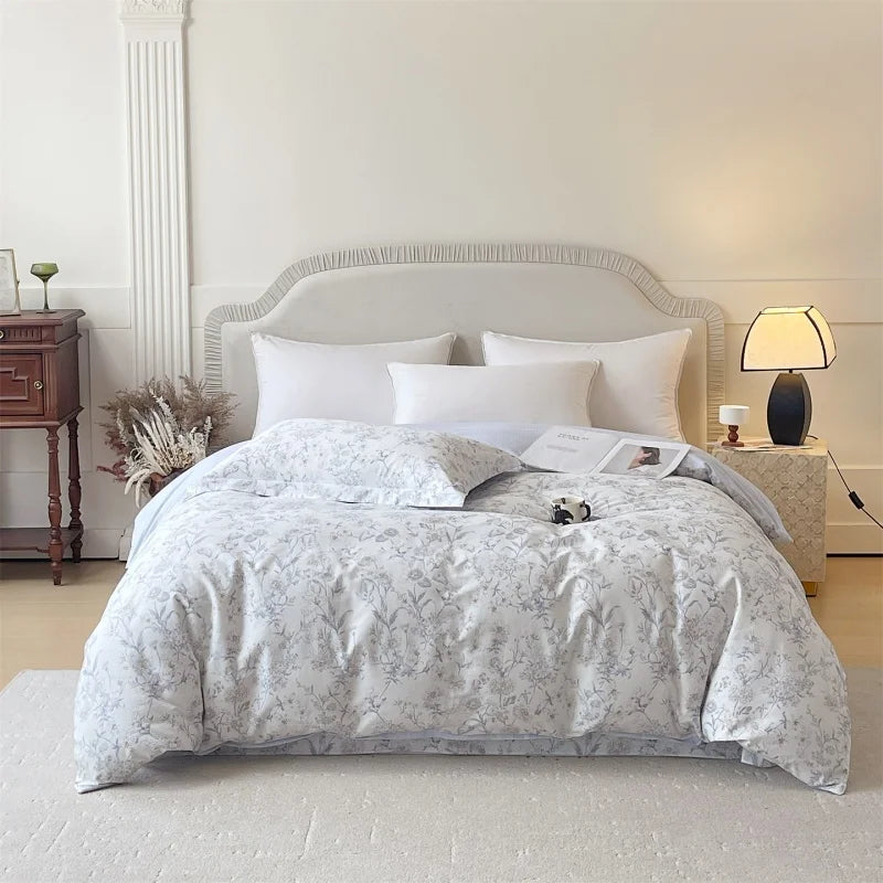 Twill 500TC Cotton Duvet Cover Set - UK Double / Regatta
