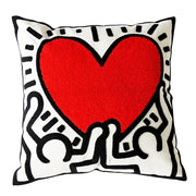 Valette Chenille Embroidered Cushion Cover - 45 x 45cm Cover Only / Black