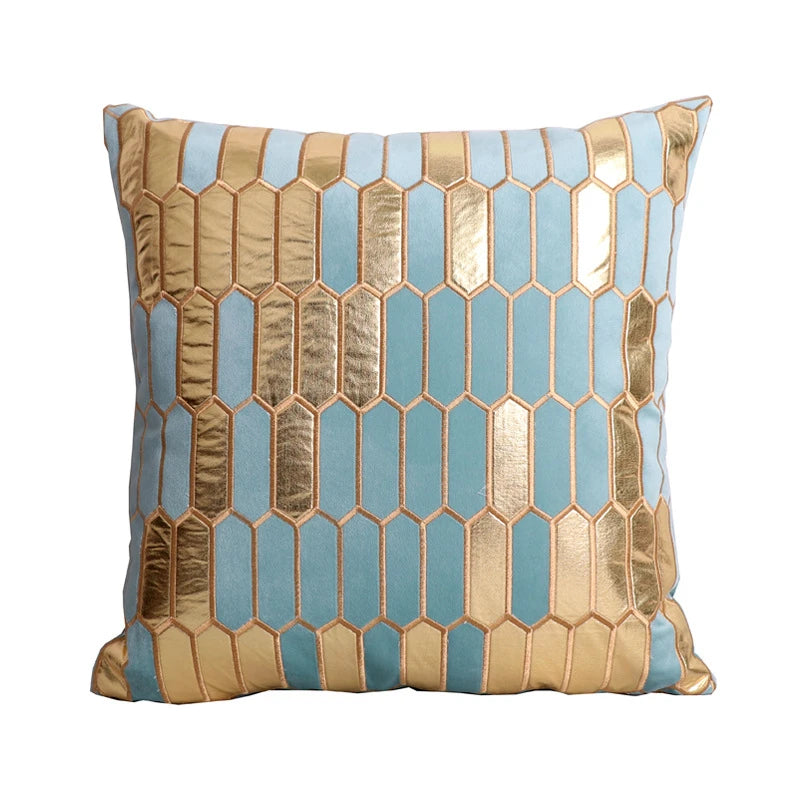 Valette Chenille Embroidered Cushion Cover - Blue