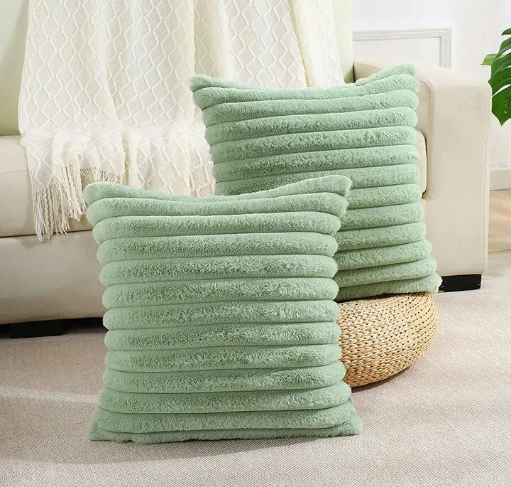Valour Faux Fur Cushion Cover - 45 x 45cm Cover Only / Green