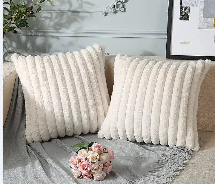 Valour Faux Fur Cushion Cover - 45 x 45cm Cover Only / White