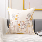 Verbena Cotton Botanical Cushion Cover - 45 x 45cm Cover Only / Valette Somerset