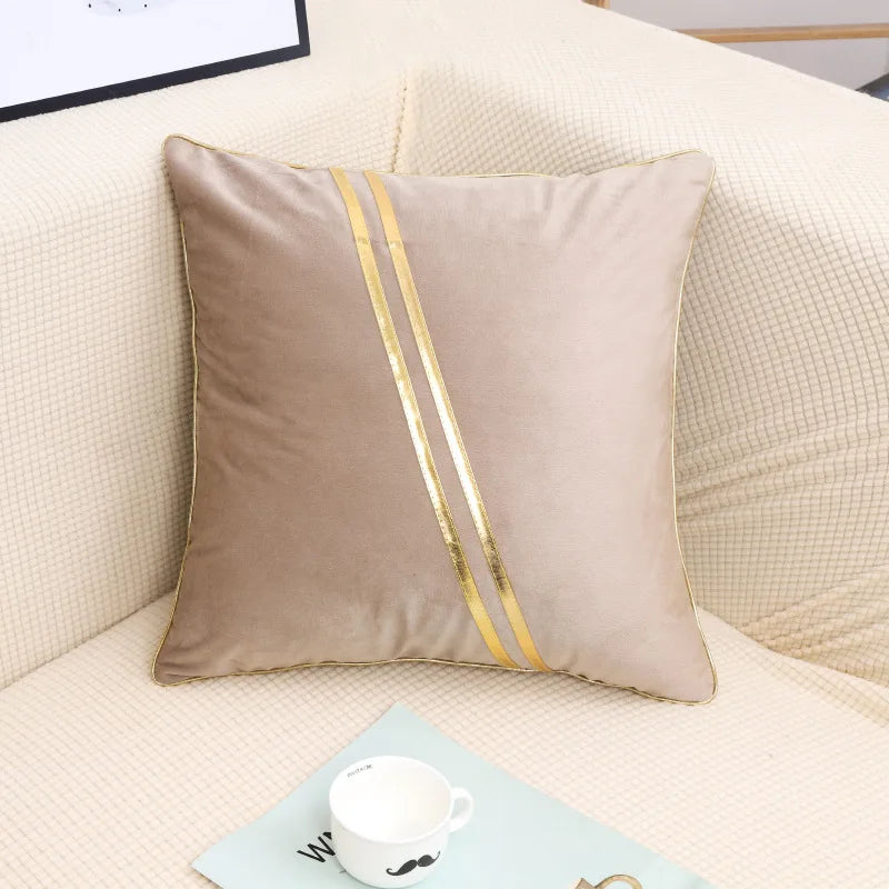 Vesper Velvet Cushion Cover - 45 x 45cm Cover Only / Light Brown