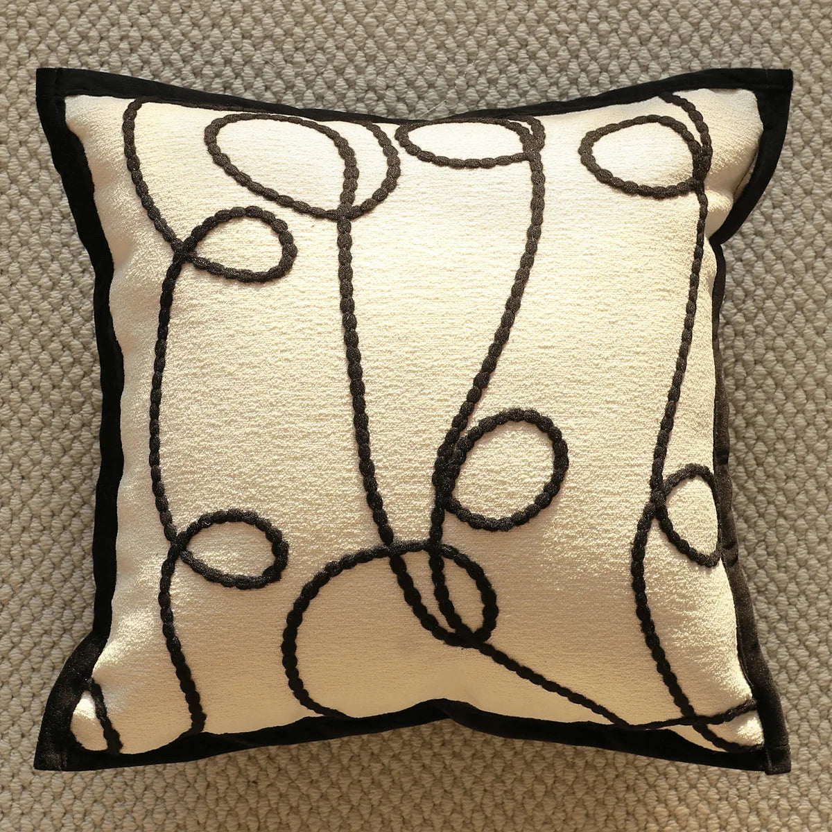 Vicenza Chenille Jacquard Cushion Cover - 45 x 45cm Cover Only / Monolith Vale
