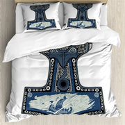 Viking Motif Duvet Cover Set - UK Single / Arcade Atelier