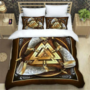 Viking Motif Duvet Cover Set - UK Single / Belgravia Ciel
