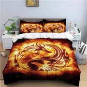 Viking Motif Duvet Cover Set - UK Single / Monolith Ciel