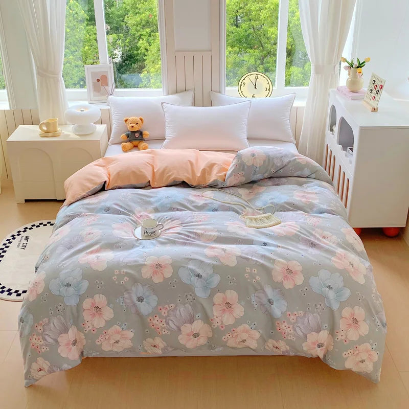 Willow 300TC Cotton Botanical Duvet Cover Set - UK King / Varcion