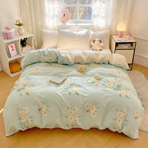 Willow Botanical Cotton Duvet Cover Set - UK King / Brocade