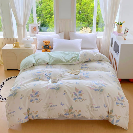 Willow Botanical Cotton Duvet Cover Set - UK King / Verona