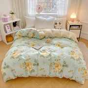 Willow Botanical Cotton Duvet Cover Set - UK King / Wisteria