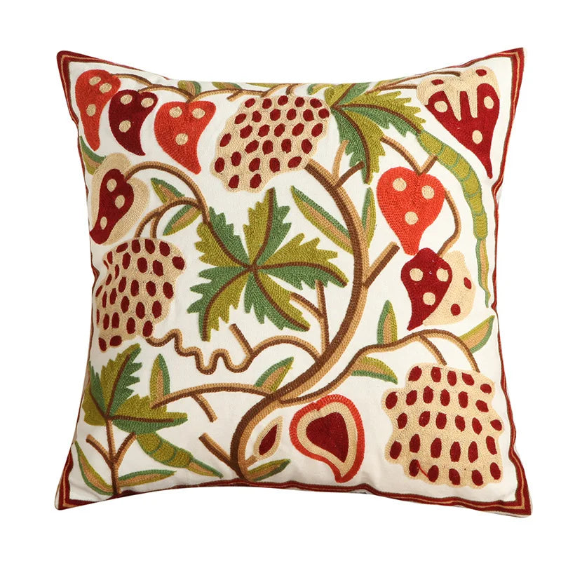 Willow Soft-Touch Botanical Cushion Cover - 45 x 45cm Cover Only / Huxley Aster