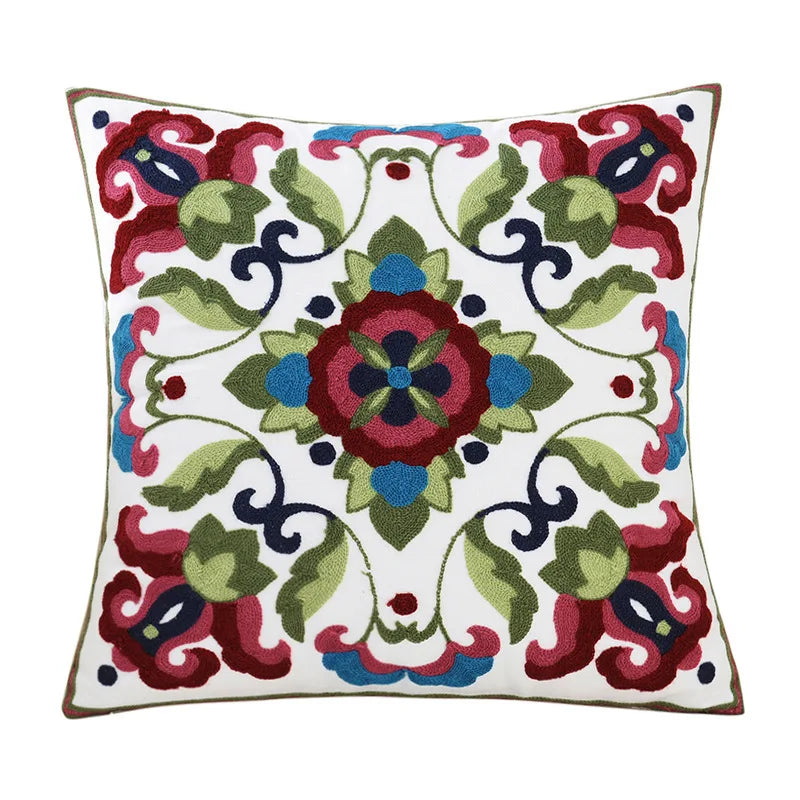 Willow Soft-Touch Botanical Cushion Cover - 45 x 45cm Cover Only / Prism Aster