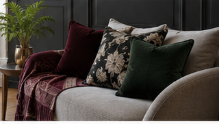 Layered cushions and textured throws